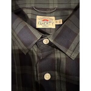 Faherty Movement Shirt Harbor Blackwatch Plaid, Size XXL $168